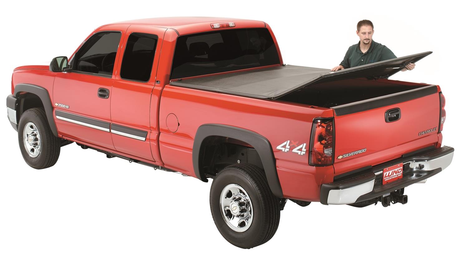 LUND Genesis Tri-Fold Tonneau Covers 950294 Cover, Tri-Fold, Folding, Vinyl, Black, Chevy, GMC, 8 ft. Truck Bed Length, Each thumbnail 2