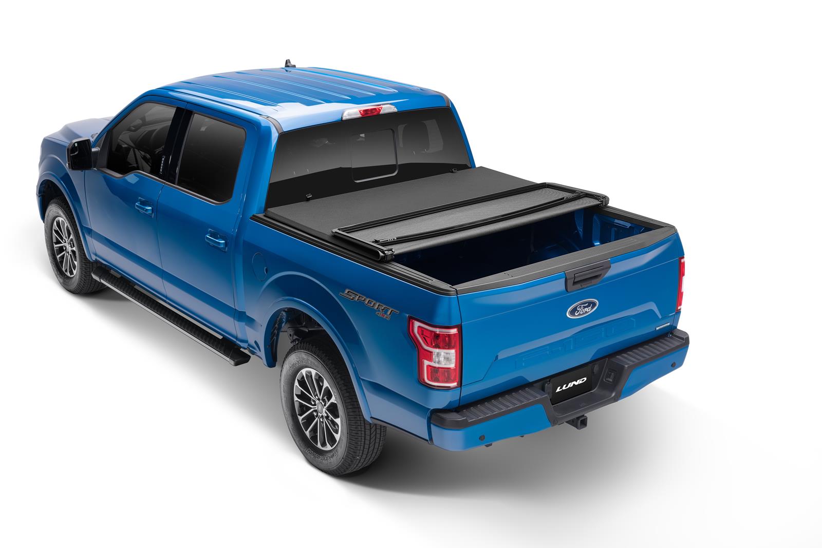 LUND Genesis Elite Tri-Fold Tonneau Covers 958195 Covers, Tri-Fold, Soft Style, Folding, Twill, Black, 8 ft. Truck Bed Length, Chevrolet, GMC, Each thumbnail 5