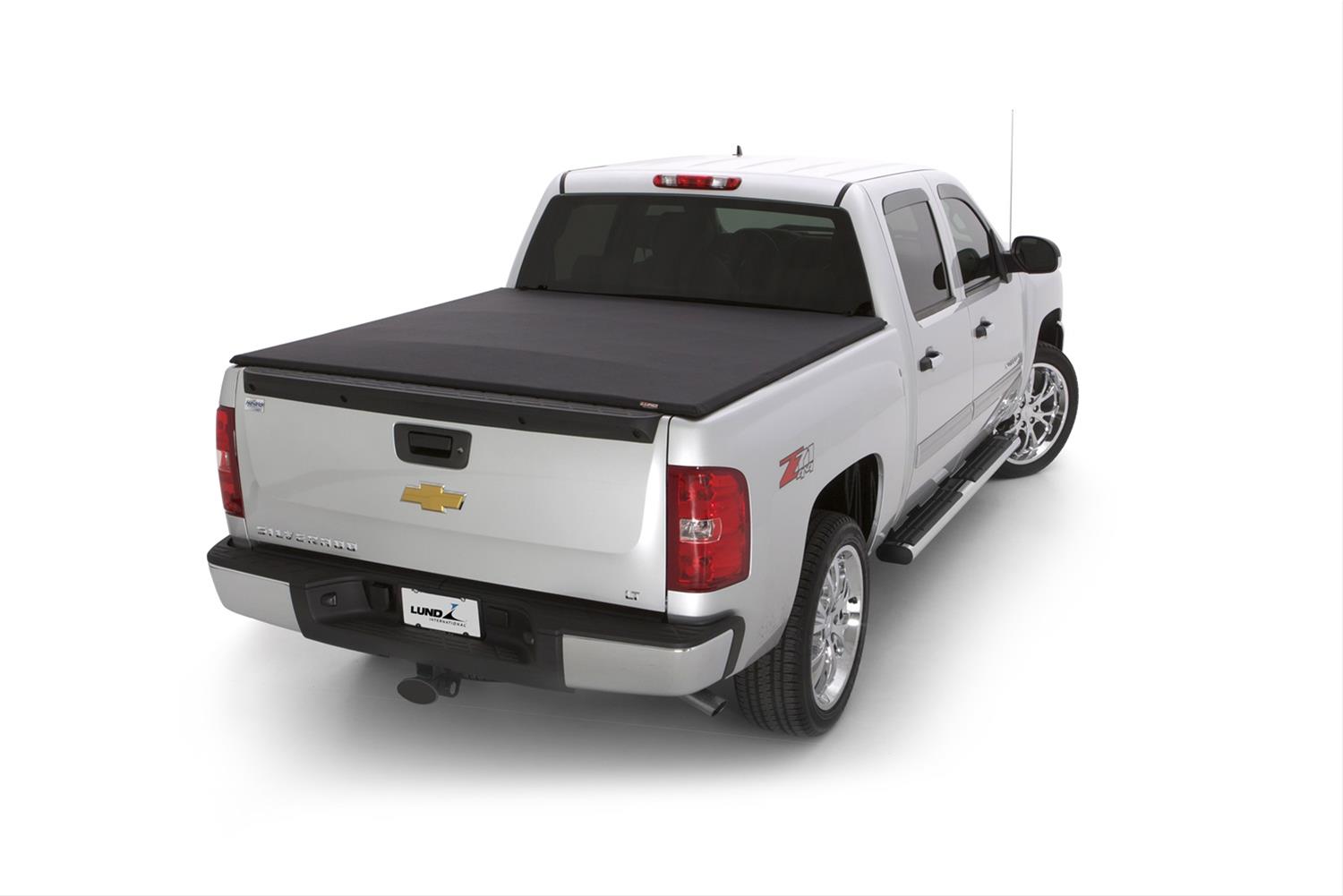 LUND Black Pearl Tri-Fold Tonneau Covers for 2007-2013 SIERRA 1500, SILVERADO 1500 - 95892 Cover, Tri-Fold, Vinyl, Black, Chevy, GMC, 5.75 ft. Truck Bed Length, Each thumbnail 2