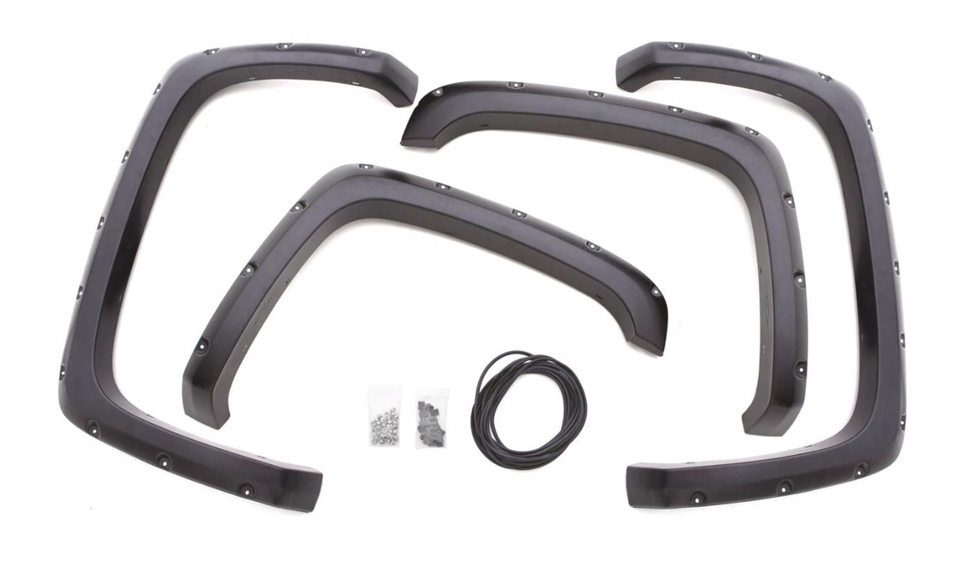 LUND RX-Rivet Style Fender Flares for 2015-2021 CANYON - RX128T Flares, Style, Front and Rear, Textured Black, Thermoplastic, GMC, Set of 4