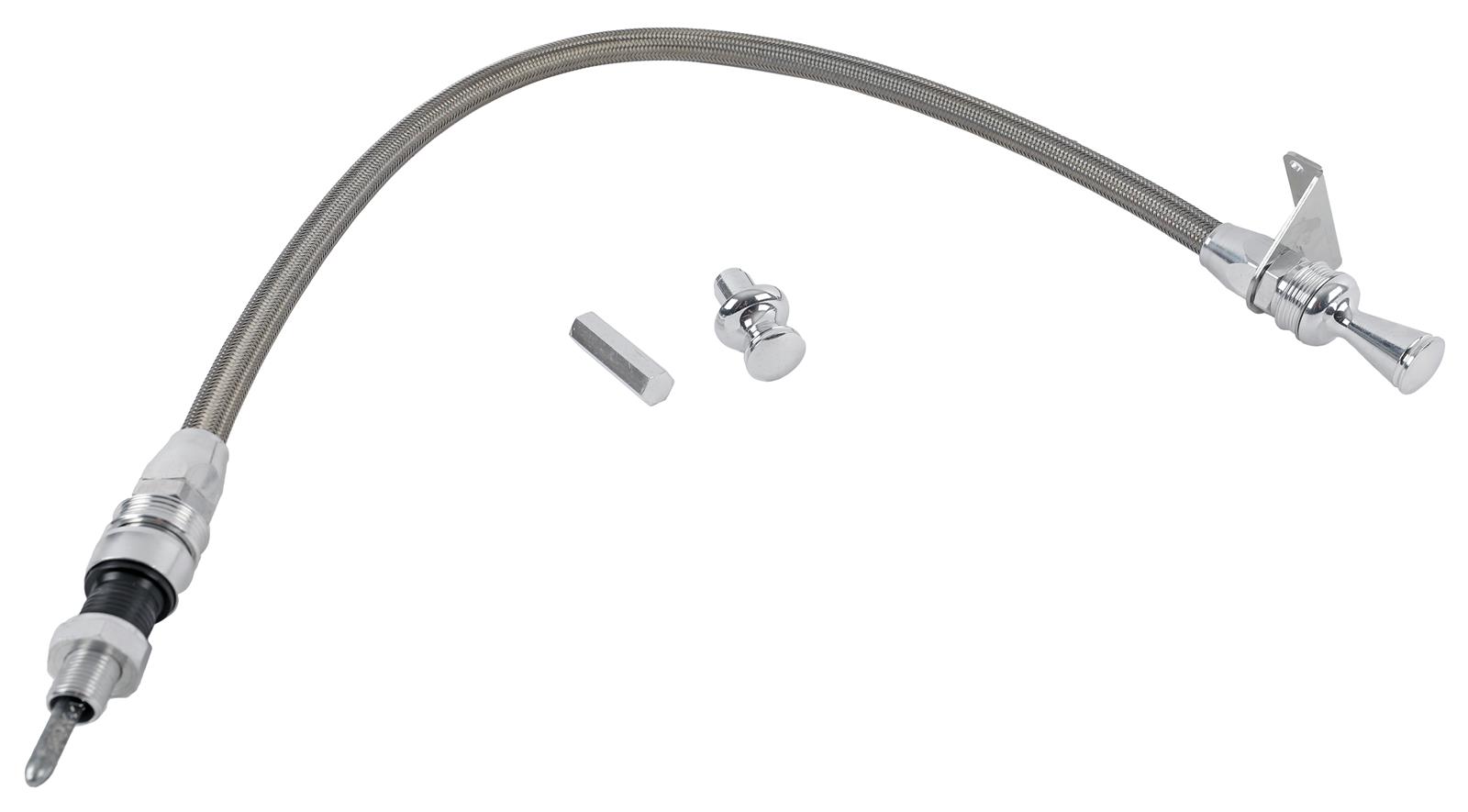 Lokar Anchor-Tight Locking Transmission Dipsticks 1211244 Auto Trans Dipstick; Anchor Tight Flexible Dipstick; TH-700R4; Firewall Mount; Brite Fini