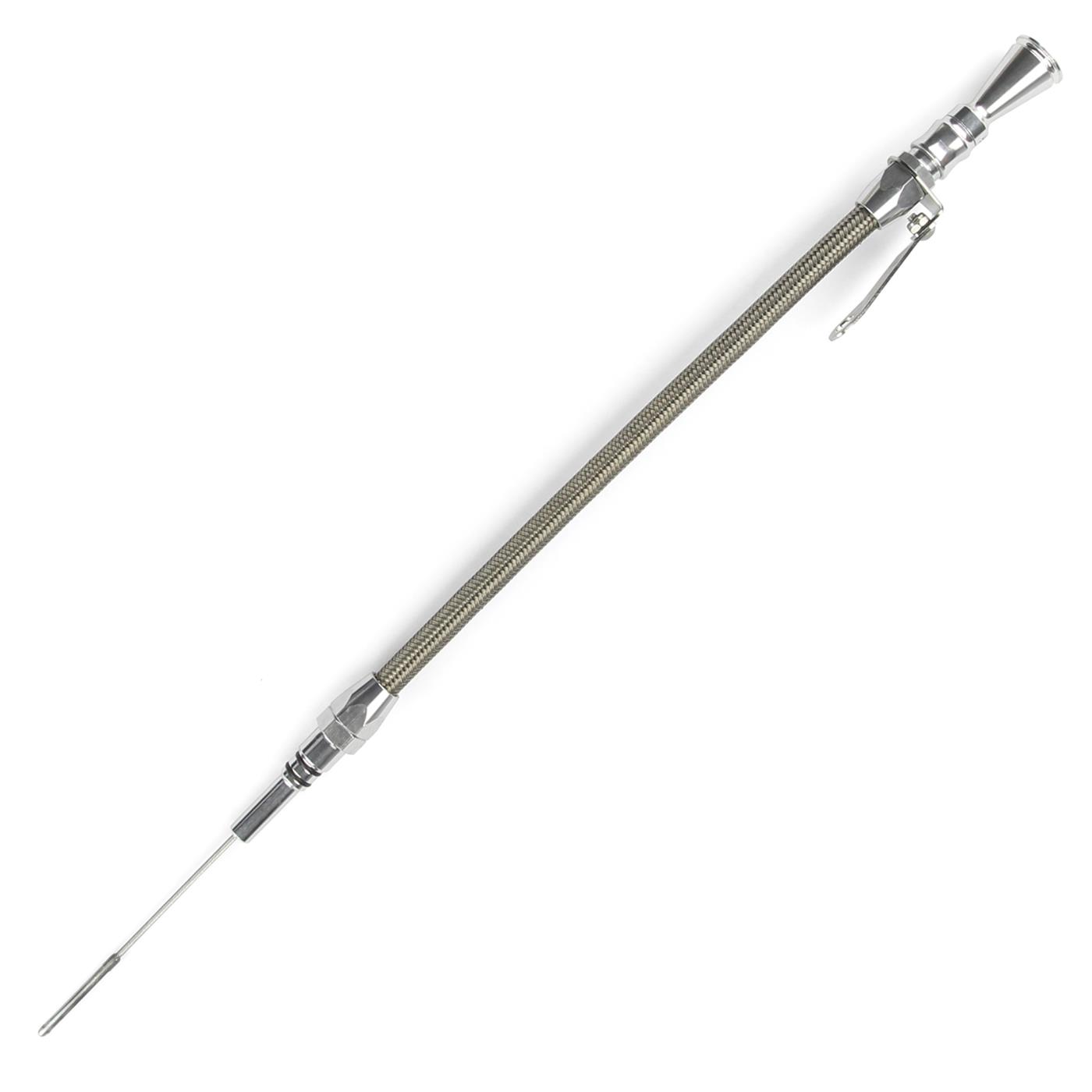 Lokar Anchor-Tight Locking Flexible Engine Dipsticks 1220054 Oil Dipstick, Flexible, Oil Pan Entry, Billet Aluminum, Brite Anodized, Chevy, Big Block, 502, Each thumbnail 2