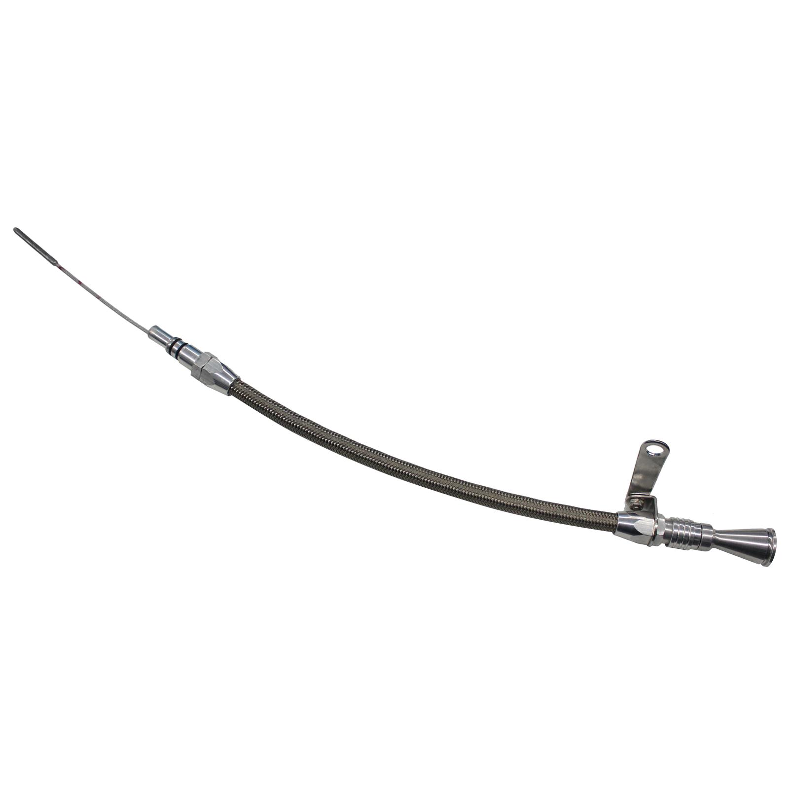 Lokar Anchor-Tight Locking Flexible Engine Dipsticks 1220054 Oil Dipstick, Flexible, Oil Pan Entry, Billet Aluminum, Brite Anodized, Chevy, Big Block, 502, Each
