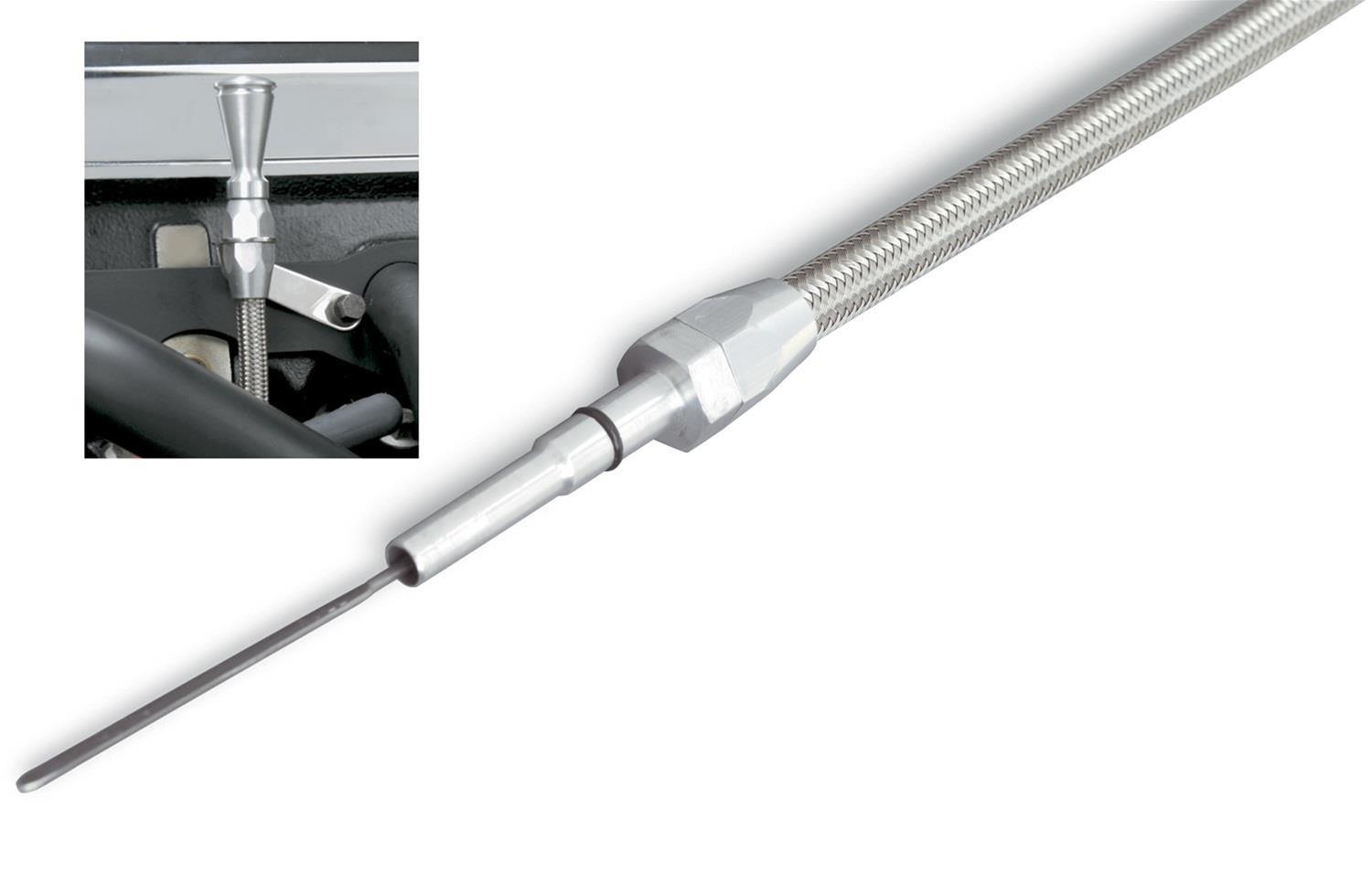 Lokar Anchor-Tight Locking Flexible Engine Dipsticks 1220174 Oil Dipstick, Flexible, Oil Pan Entry, Billet Aluminum, Brite Anodized, 12 in. Length, Universal, Each