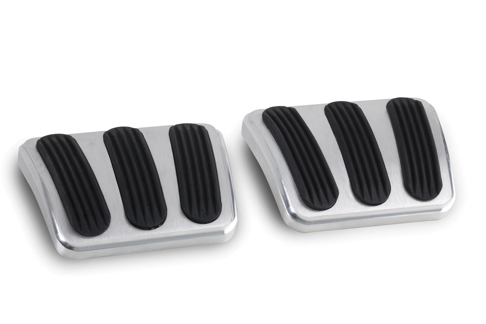 Lokar Pedal Pads for 1964-1968 CHEVY II, 1969-1972 NOVA - BAG-6130 Pad, Brake/Clutch, Aluminum, Rubber, Brushed, Chevy, Each