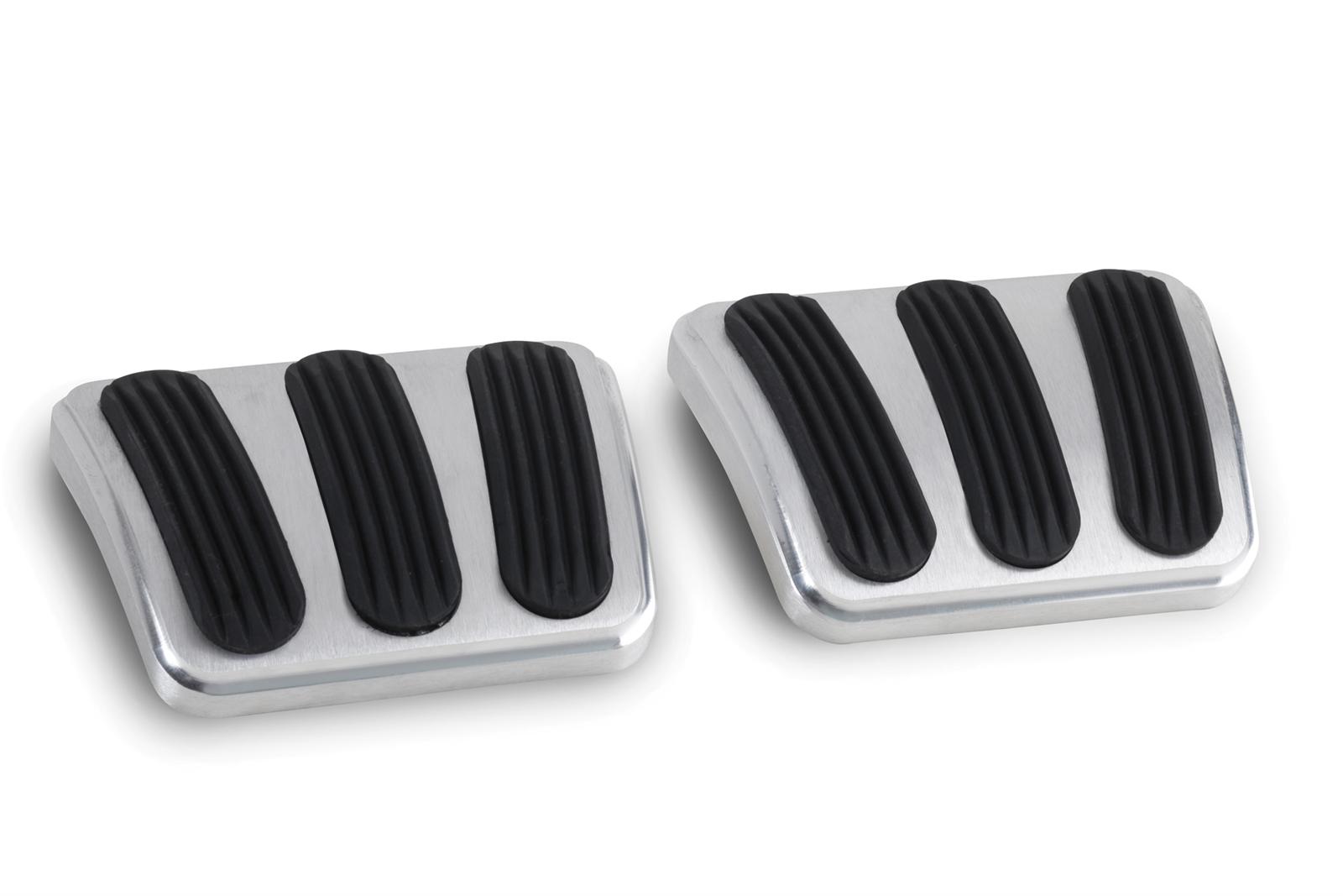 Lokar Pedal Pads for 1964-1972 CHEVELLE, 1964-1967 MALIBU - BAG-6132 Pads, Brake/Clutch, Aluminum, Rubber, Brushed, Chevy, Pair
