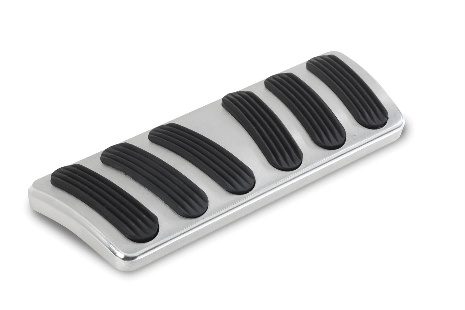 Lokar Pedal Pads for 1967-1969 CAMARO, FIREBIRD - BAG-6134 Brake and Clutch Pad Set; Billet Aluminum Curved Brake/Clutch Pad; Brushed Aluminum; w/Rubber Insert