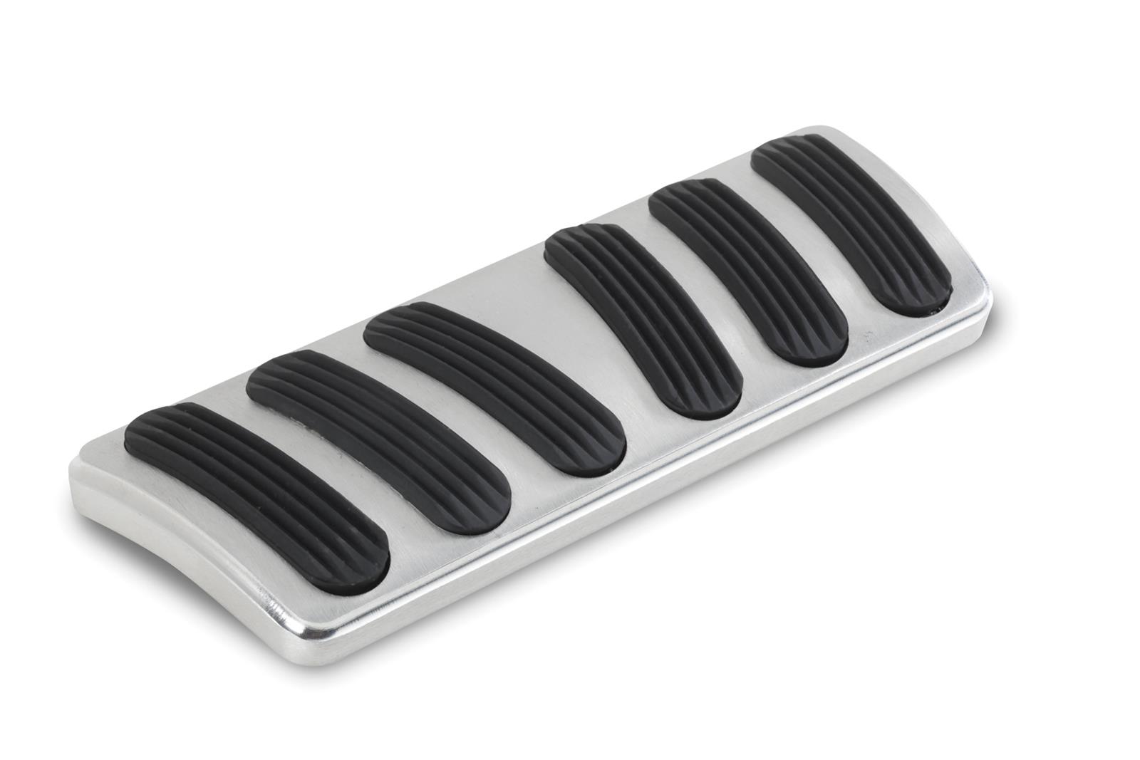 Lokar Pedal Pads for 1969-1972 NOVA - BAG-6143 Pad, Curved, Brake, Billet Aluminum, Brushed, Rubber Insert, Automatic, Chevy, Each
