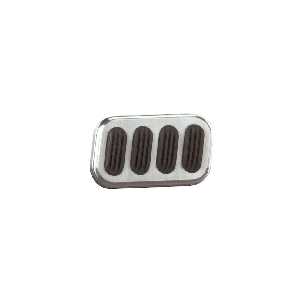 Lokar Pedal Pads BAG-6005 Pad, Brake, Aluminum, Silver/Black, Automatic Transmission, Universal, Each