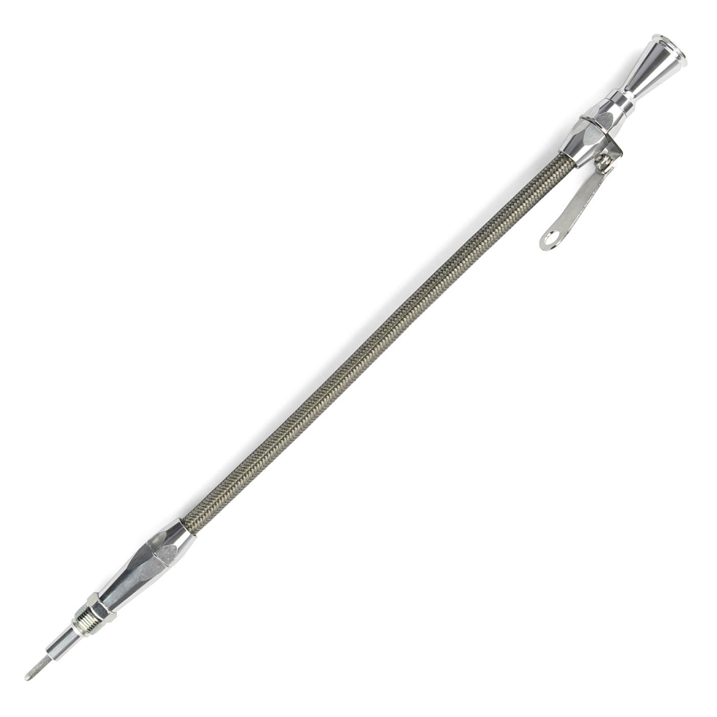 Lokar Flexible and Machined Engine Dipsticks ED-5005 Oil Dipstick, Flexible, Oil Pan Entry, Billet Aluminum, Brite Anodized, Ford, Small Block, 351W, Each thumbnail 2