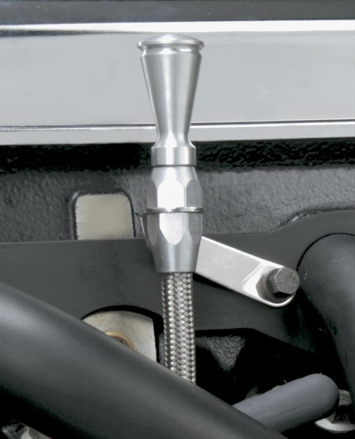 Lokar Flexible and Machined Engine Dipsticks ED-5008 Oil Dipstick, Flexible, Passenger Side Block Entry, Billet Aluminum Handle, Brite Anodized, Chevy, Small Block, LS1, Car, Each thumbnail 3