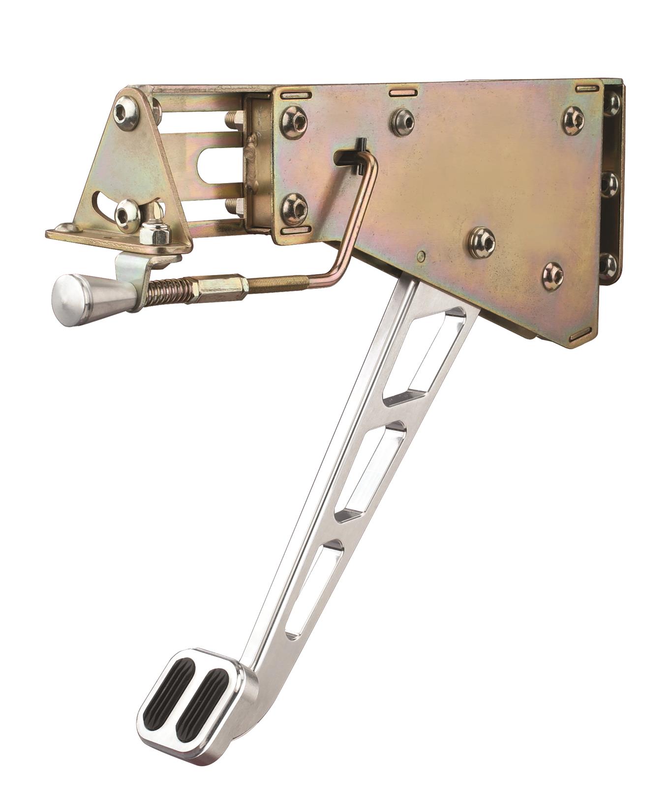Lokar Under-The-Dash Foot Operated Emergency Brakes EFB-9003 Brake Pedal, Aluminum, Brushed, Firewall Mount, Universal, Each