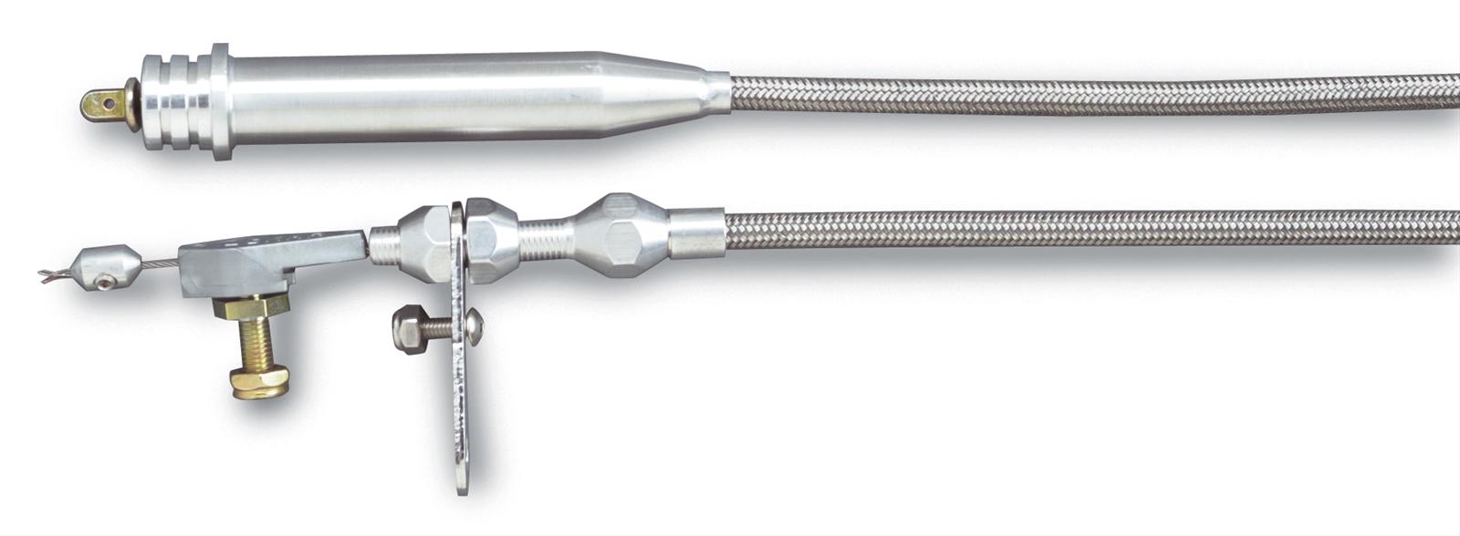 Lokar Hi-Tech Kickdown Kits KD-2200RHT Automatic Transmission Cable, Hi-Tech, Natural Braided Stainless Steel, Natural Aluminum Fittings, GM, 200-4R, Kit