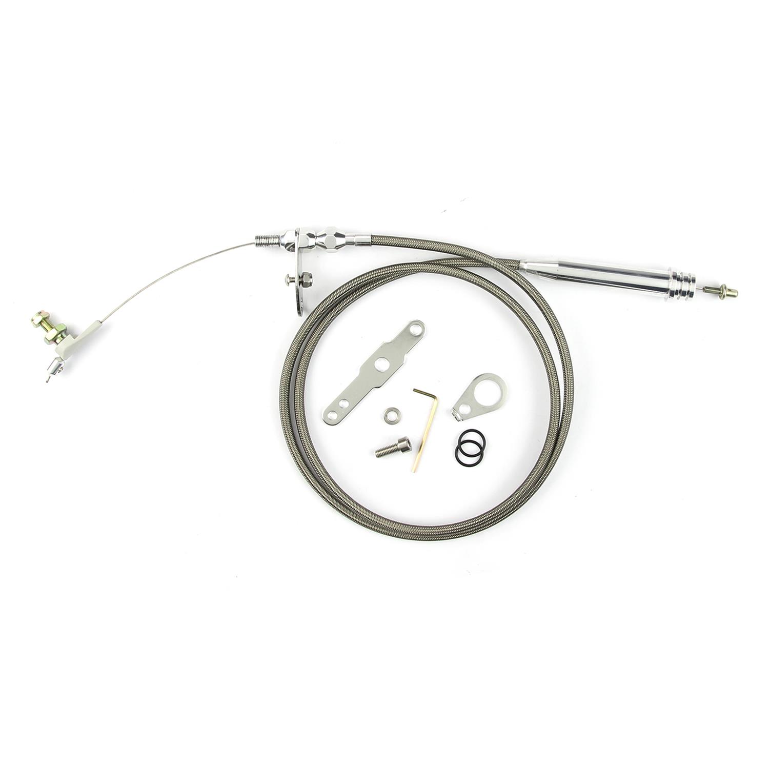 Lokar Hi-Tech Kickdown Cable For GM 700 Transmissions – Polished Aluminum, Extra Durable