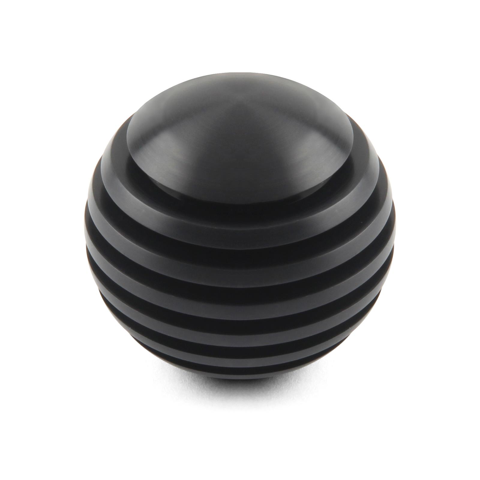 Lokar Shift Knobs SK-6916 Knob, Round Finned, Billet Aluminum, Black Anodized, Thread On 3/8-24 in., Manual, Each