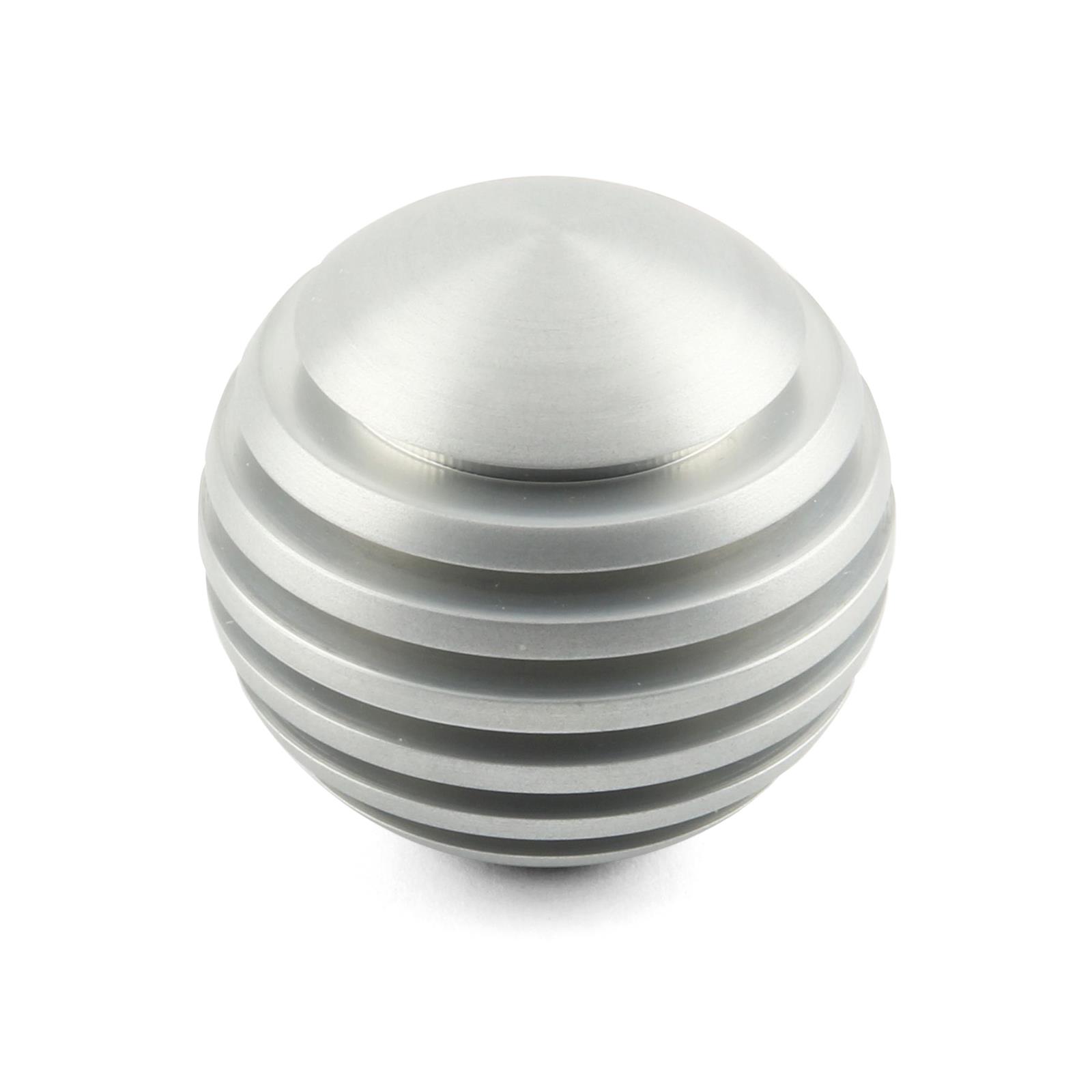 Lokar Shift Knobs SK-6918 Knob, Round Finned, Billet Aluminum, Satin Finish, Thread On 3/8-24 in., Manual, Each