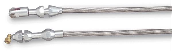 Lokar Hi-Tech Throttle Cables TC-1000TPV Cable, Braided Stainless, Natural Fittings, 36 in. Long, Chevy Gen 1 Vortec, Each