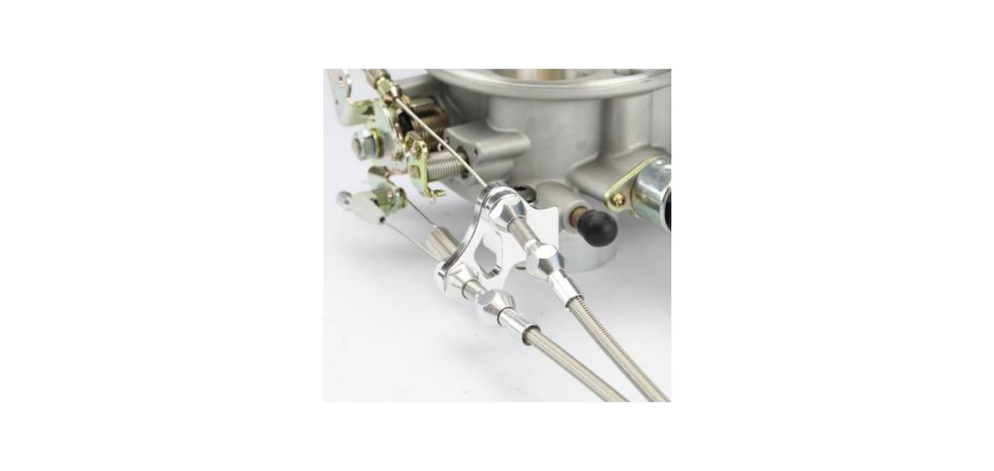 Lokar Throttle Cable Brackets TCB-40PF4L and Kickdown Bracket, Body Mount, Aluminum, Brite Anodized, for Edelbrock Pro-Flo 4, Late Model 4150 Body, Each thumbnail 2