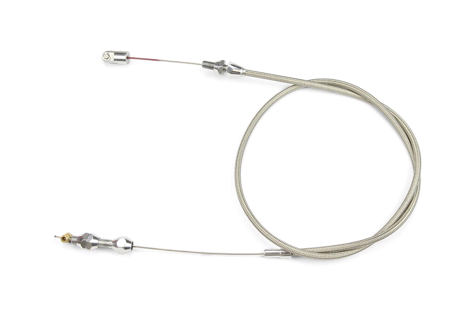 Lokar Hi-Tech Throttle Cables TCP-1000LS1 Cable, Braided Stainless, Polished Fittings, 36 in. Long, GM LS, 350 Ram Jet, Each