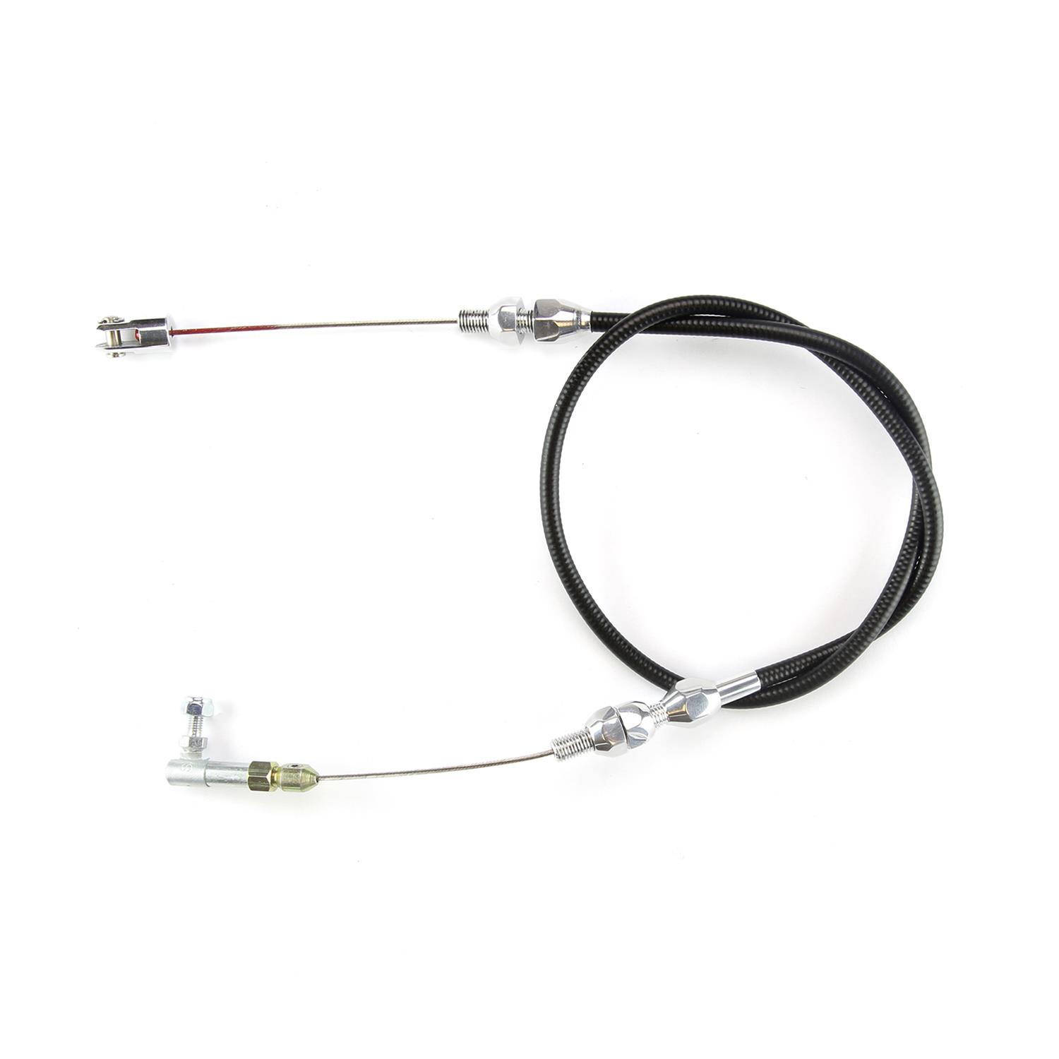 Lokar Hi-Tech Throttle Cables TCP-1000U36 Cable, Black Vinyl, Polished Fittings, 36 in. Long, Carbureted, Universal, Each