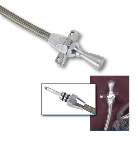 Lokar Hi-Tech Flexible Braided Stainless Transmission Dipsticks TD-30C6FM Dipstick, Steel, Natural, Firewall Mount, C-6, Each thumbnail 2