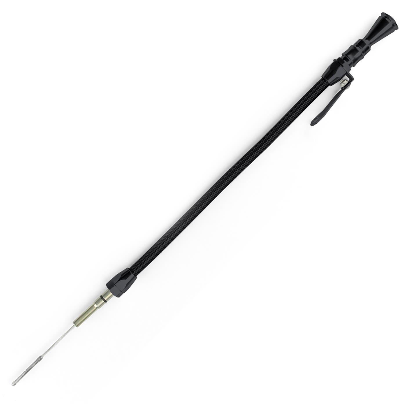 Lokar Midnight Series Anchor-Tight Locking Flexible Engine Dipsticks X1220077 Oil Dipstick, Flexible, Passenger Side, Billet Aluminum, Black Anodized, Chevy, SB, LS1, Car, Each thumbnail 2