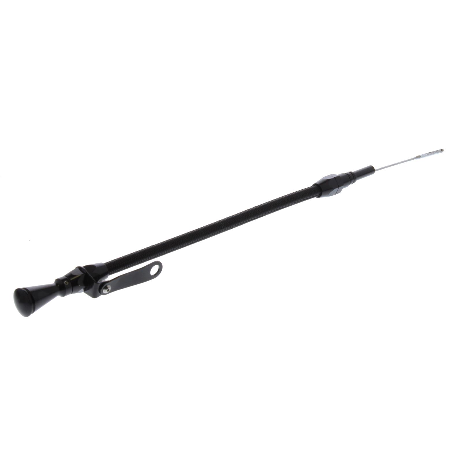 Lokar Midnight Series Flexible Engine Dipsticks XED-5003 Oil Dipstick, Flexible, Oil Pan Entry, Billet Aluminum, Black Anodized, Chevy, Big Block, Each