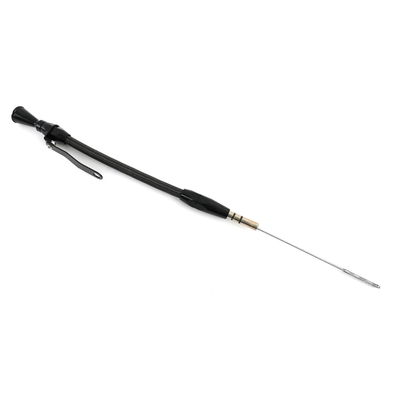 Lokar Midnight Series Flexible Engine Dipsticks XED-5004 Oil Dipstick, Flexible, Driver Side Block Entry, Billet Aluminum, Black Anodized, Ford, Small Block, 302, Each
