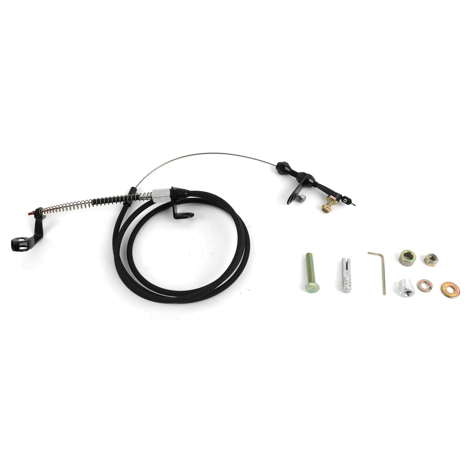 Lokar Midnight Series Stainless Steel Hi-Tech Kickdown Kits XKD-2AODHT Automatic Transmission Cable, Hi-Tech, Black Braided Steel, Black Aluminum Fittings, Ford,Lincoln,Mercury, AOD, Kit