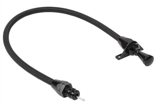 Lokar Hi-Tech Flexible Braided Stainless Transmission Dipsticks XTD-3AODFM36 Dipstick, Steel, Black, Firewall Mount, Ford, AOD, AODE, 4R70W, Each thumbnail 3
