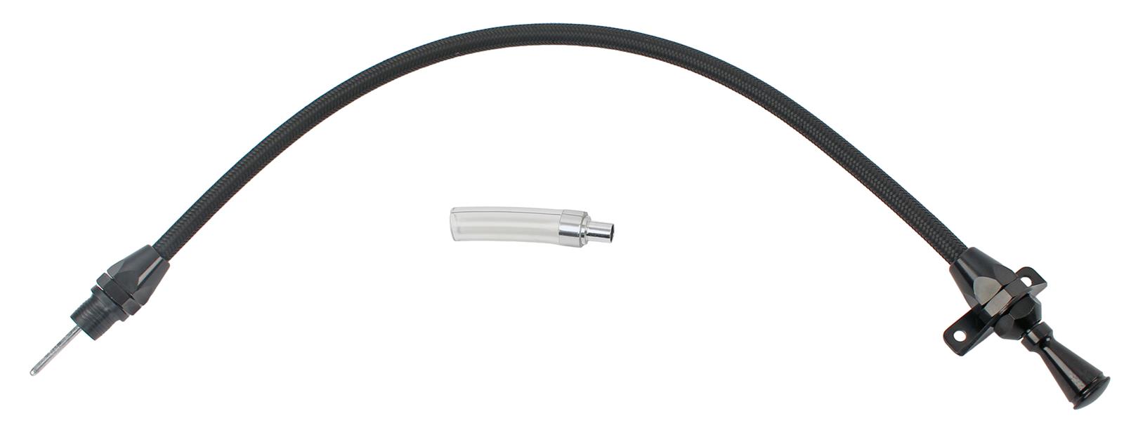 Lokar Midnight Series Flexible Braided Stainless Transmission Dipsticks XTD-3350400FM Dipstick, Steel Housing, Black Handle, GM, TH350, TH400, Each thumbnail 2