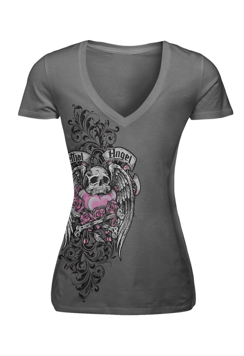 Lethal Angel Skull Ladies TShirt Free Shipping on Orders Over 99 at