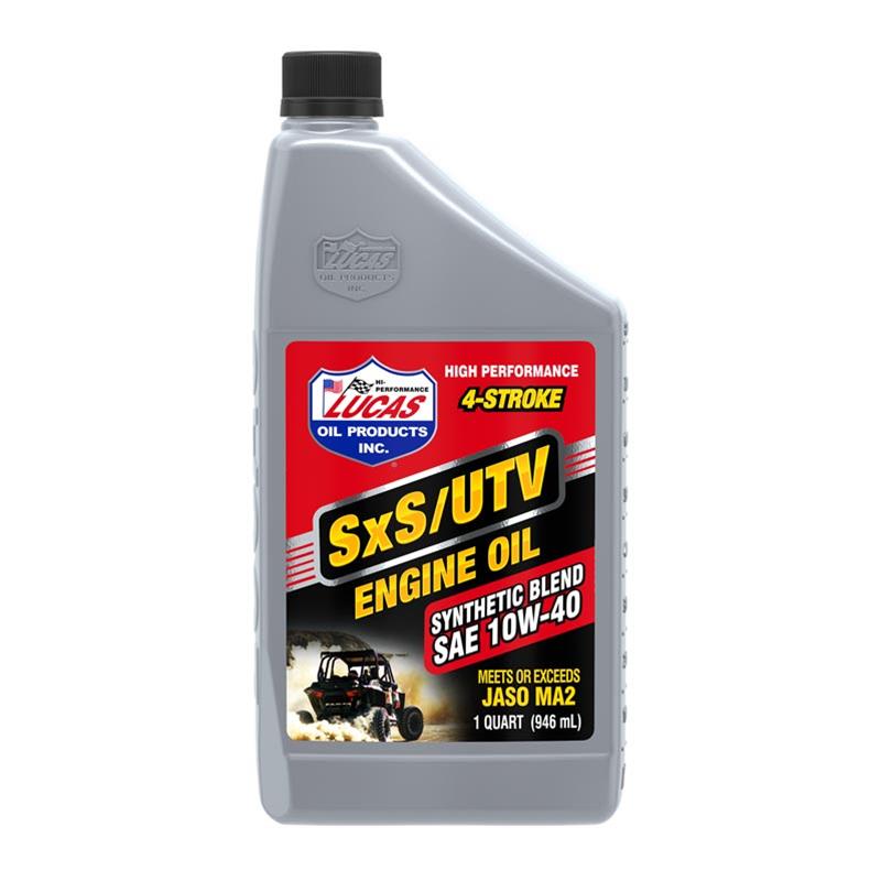 10w40 Lucas Synthetic 4-Stroke SxS Engine Oil 11196 Oil, Blend SAE 10W-40 SXS Oil, 6 X 1 Quart