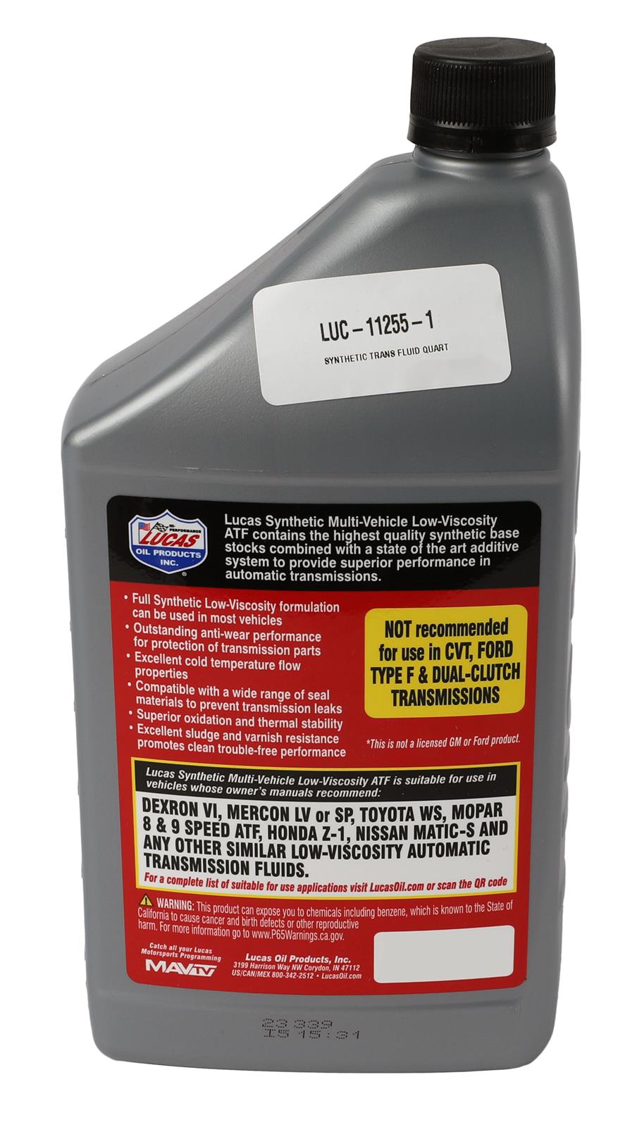 Lucas Oil 11255 Lucas Low Viscosity Synthetic Multi-Vehicle