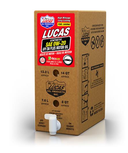 5w20 Lucas High Performance Synthetic Oil 18004 Engine Oil, 5W20, High-Mileage, Bag In A Box, 6 Gallon Bag, Each