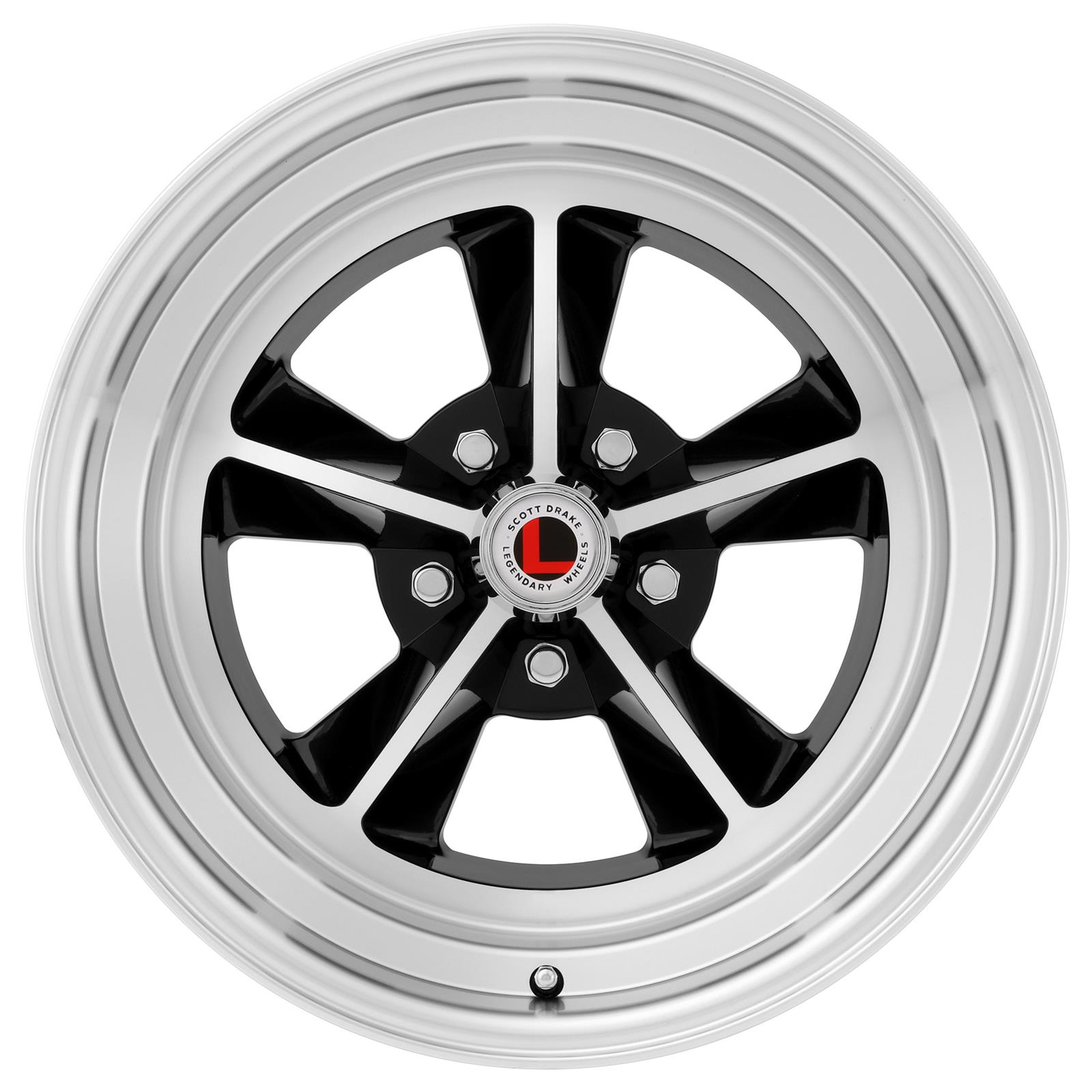 Legendary Wheels GT9 Black Machined 15x7 Wheels, Machined, 15 in. x 7.00 in., Aluminum, Machined, 5 x 114.3mm Bolt Circle, 4.25 in. Backspacing, Each