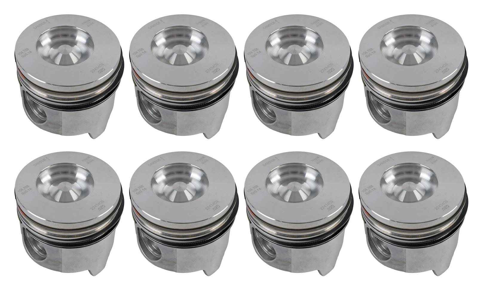 Mahle Original OE Replacement Pistons 224-3409WR.020 Pistons, With Rings, NAVI 7.3L IDI Diesel, V8 "T", W/PCR, .020, Kit