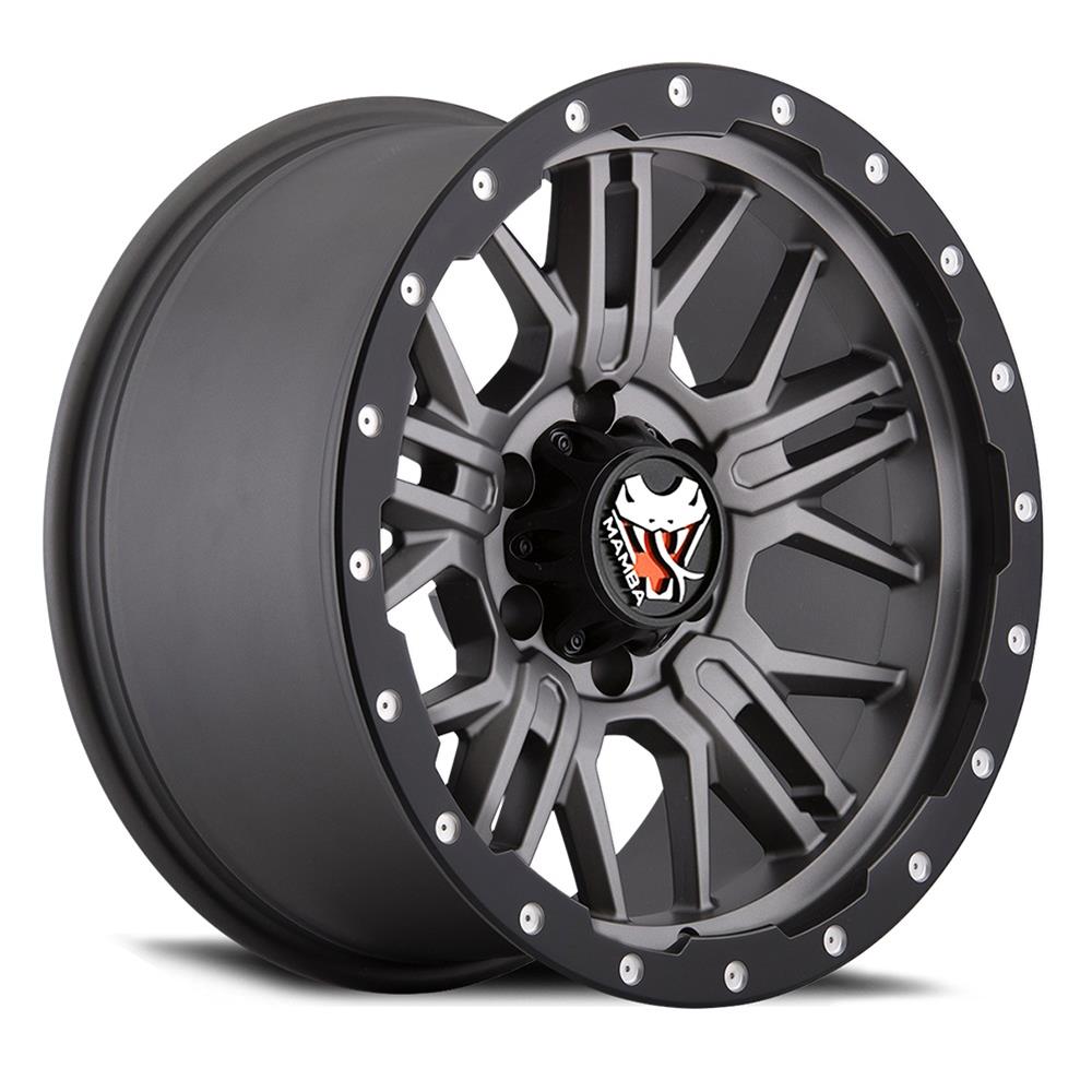Mamba M25 17x9 5x127 ET12 Matte Grey w/ Black Lip Edge thumbnail 3