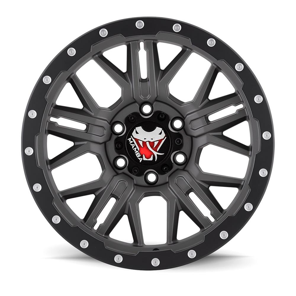 Mamba M25 17x9 5x127 ET12 Matte Grey w/ Black Lip Edge thumbnail 2