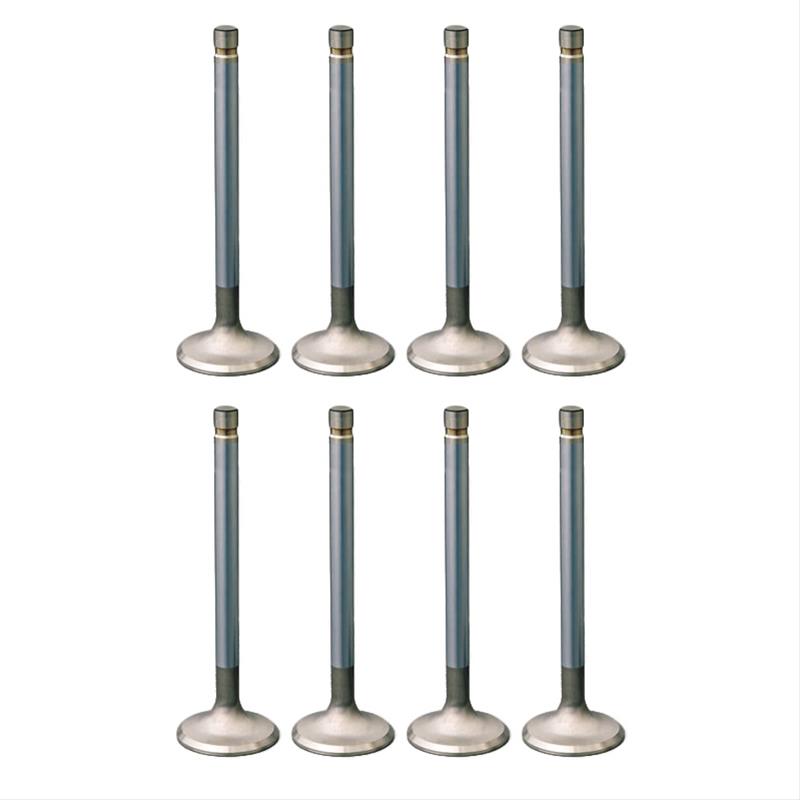 Manley Street Master Valves 10777-8 Valves, Exhaust, Stainless Steel, 1.500 in. Diameter, .341 in. Stem, 4.911 in. Length, Chevy, Set of 8