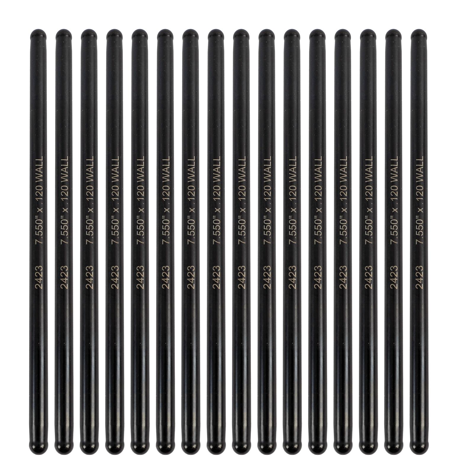 Manley Chromoly Swedged End Pushrods 25230-16 Pushrod, Chromoly, End, 5/16 in. Diameter, 7.550 in. Length, Ball/Ball Ends, Set of 16