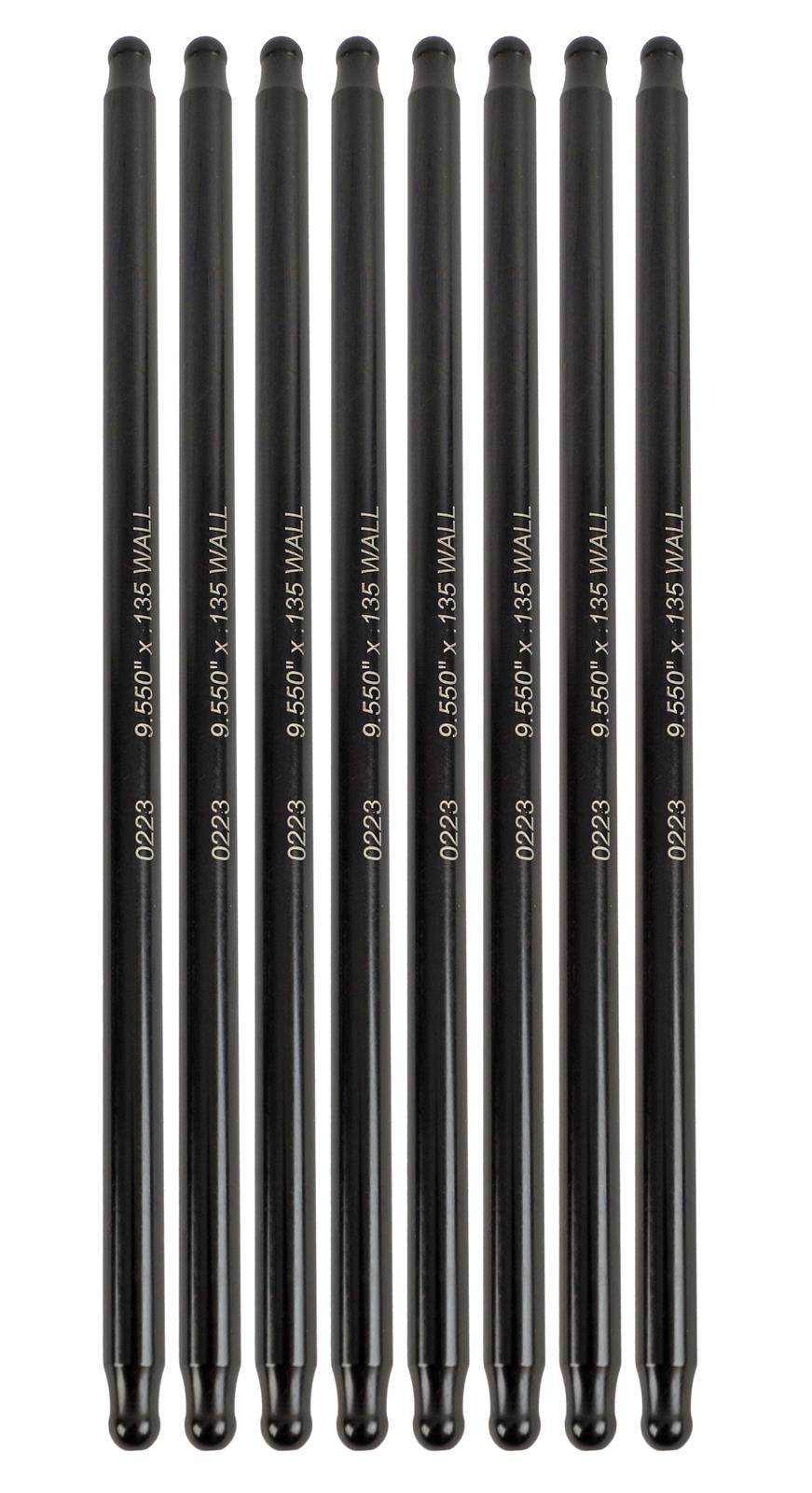 Manley Chromoly Swedged End Pushrods 25370-8 Pushrods, Heat-treated, Chromoly, Ball Tips, 3/8 in. Diameter, 9.550 in. Overall Length, Set of 8 thumbnail 2