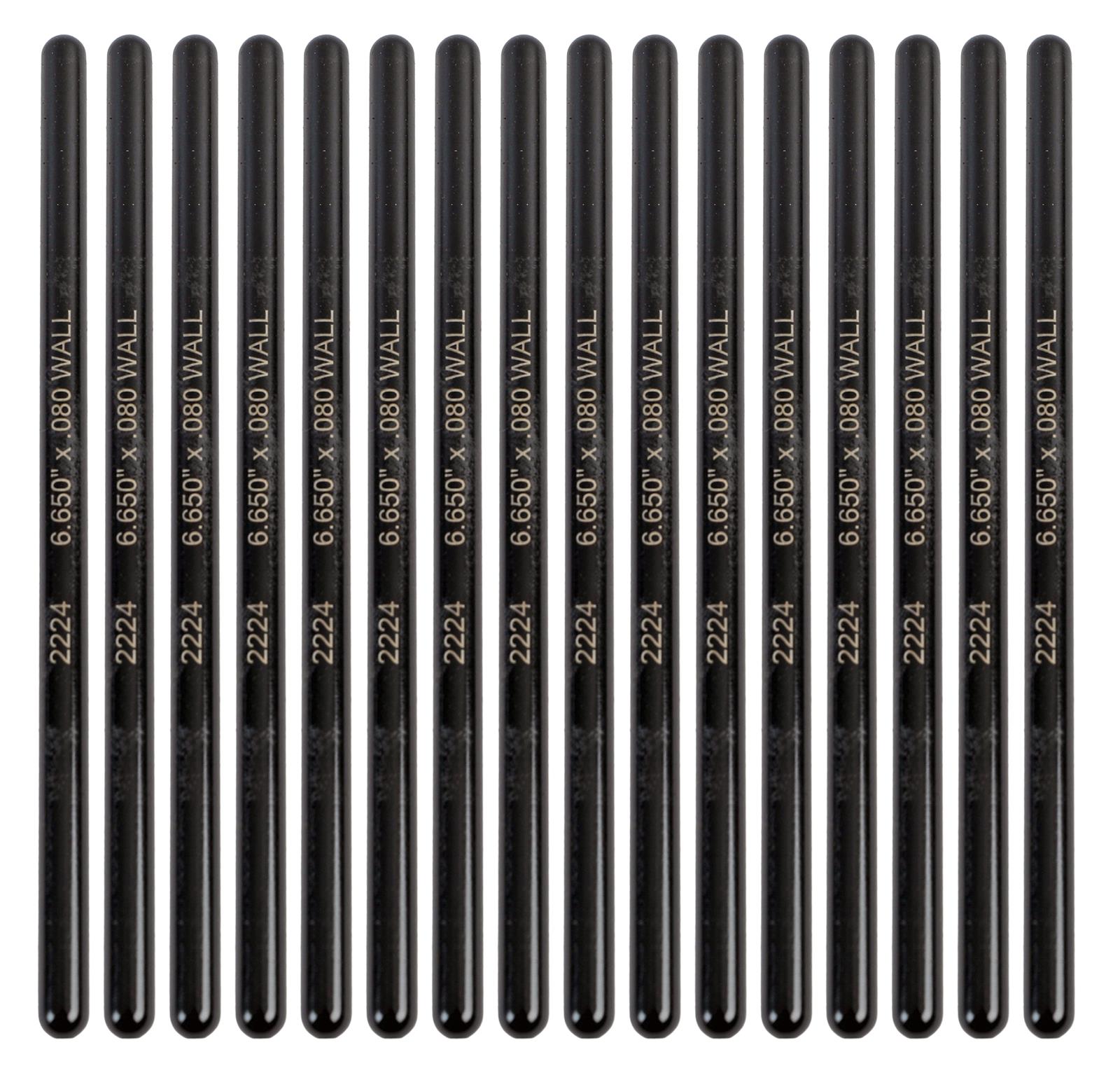 Manley Chromoly Swedged End Pushrods 25665-16 Pushrods, Steel, Heat-Treated, 5/16 in. Diameter, 6.650 in. Length, Universal, Set of 16