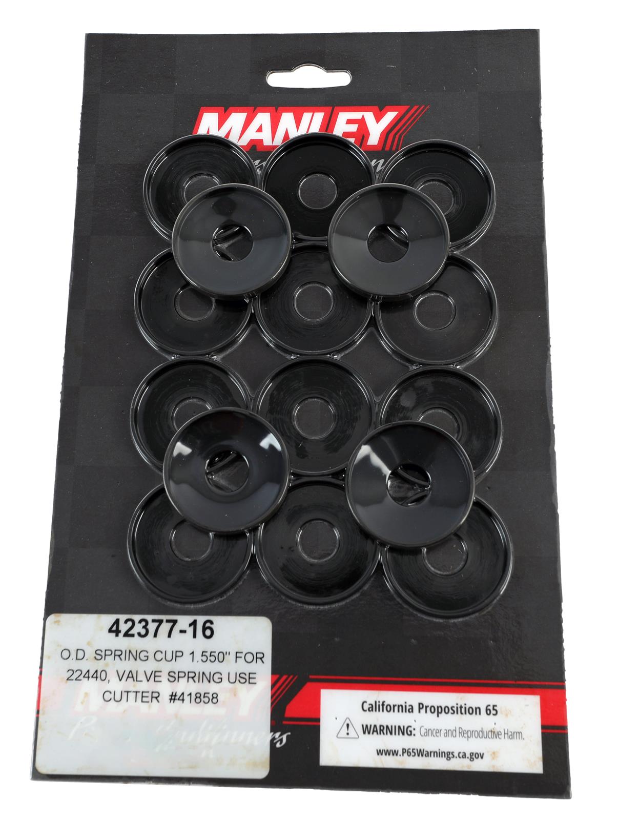 Manley Valve Spring Cups and Locators 42377-16 Locators, Outside, Steel, .062 in. Thick, 1.680 in. O.D., .577 in. I.D., Set of 16