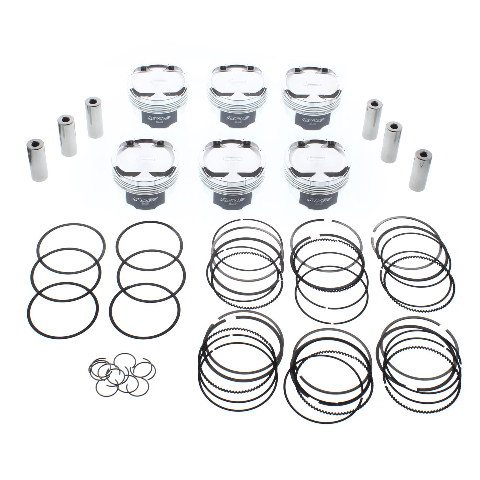 Manley Toyota 2JZGTE 94mm Stroke 86.5mm Bore -14cc Dish 9:1 CR Turbo Tuff Piston Set w/ Rings