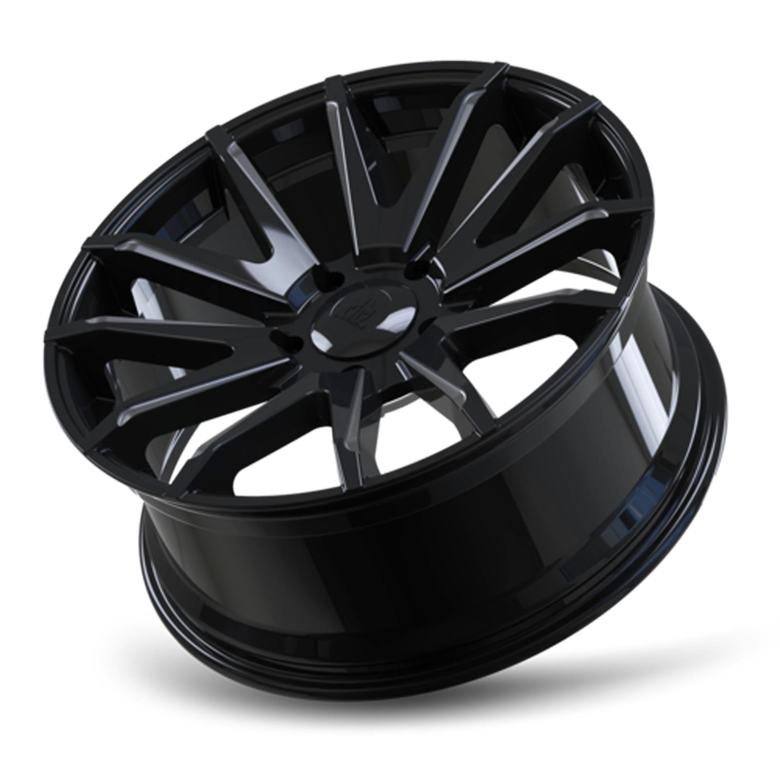 Mayhem Crossfire 8109 Series Gloss Black Wheels with Dark Clearcoated Milled Accents 22x9.5 Wheels, (8109) 22X9.5 6-114.3 18Mm Mm thumbnail 2