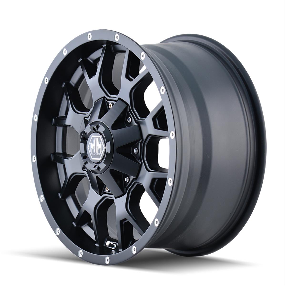 Mayhem Warrior 8015 Series Matte Black Wheels 22x12 Wheel, WARRIOR MATTE BLACK 22X12 5-127/5-139.7 -44mm 87mm thumbnail 2