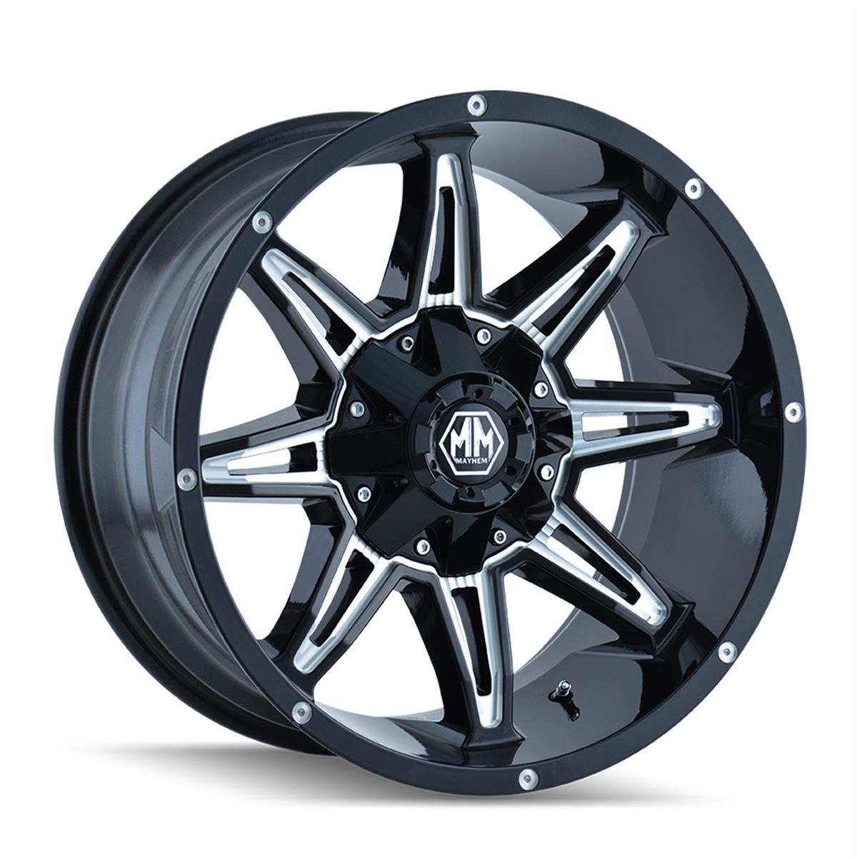 Mayhem 8090 Rampage 20x10 / 8x170 BP / -25mm Offset / 125.2mm Hub Gloss Black Milled Wheel