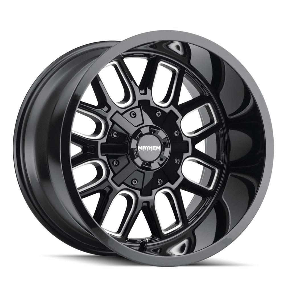 Mayhem 8107 Cogent 18x9 / 8x170 BP / 0mm Offset / 125.2mm Hub Gloss Black Milled Wheel