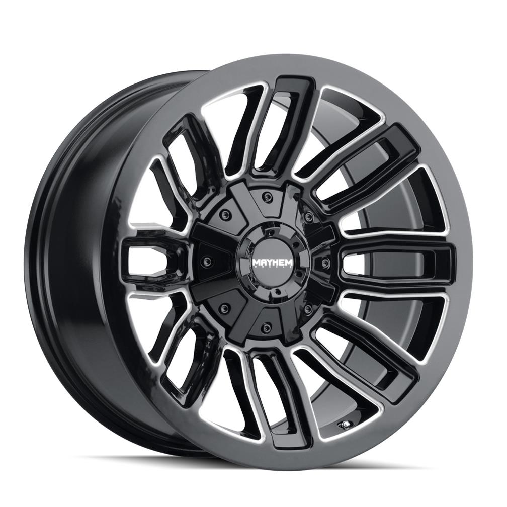 Mayhem Decoy 8108 Gloss Black Wheels with Milled Accents 20x9 MAYHEM DECOY GLOSS BLACK/MILLED SPOKES 20X9 8-165.1/8-170 18MM 130.8MM